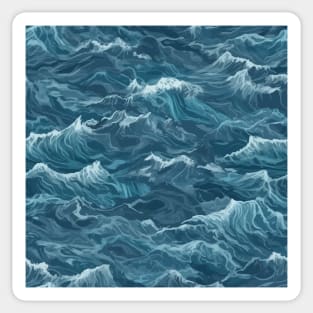 Blue Wave Pattern Sticker